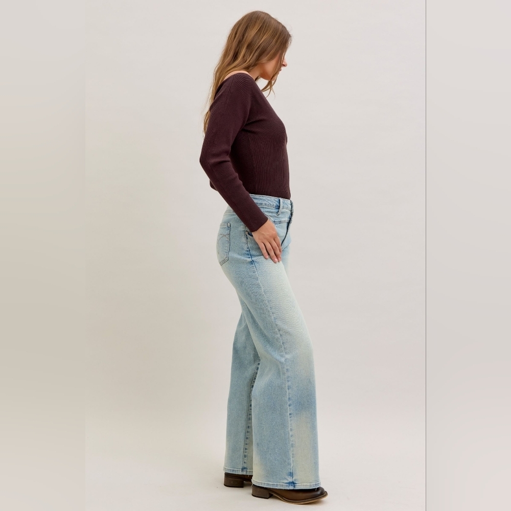 Judy Blue HR Light Wash Classic Straight Leg Jeans Column Western Various NEW - Picture 3 of 9